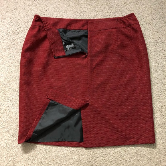 Le Suit Separates Skirt Sz 22W Elegance Classic Red Pencil Straight - Picture 10 of 11